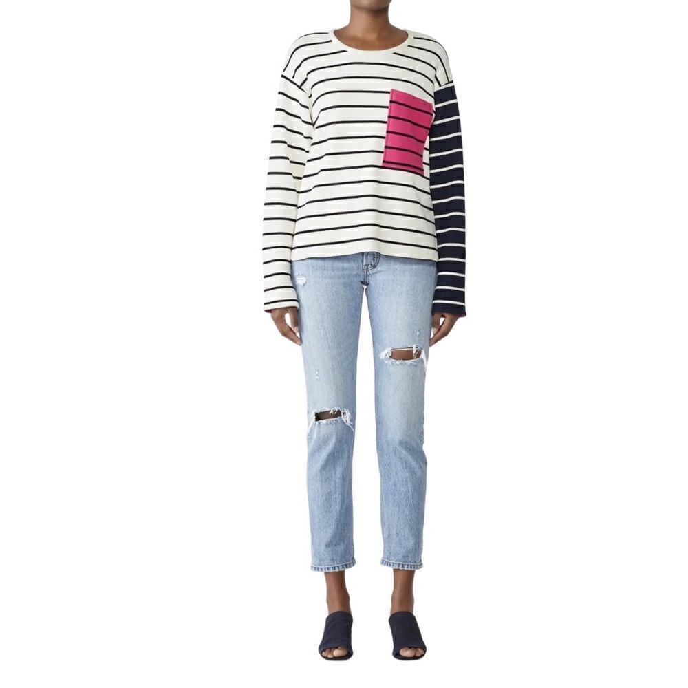 Grey Jason Wu Front Pocket Colorblock Sweatshirt … - image 2